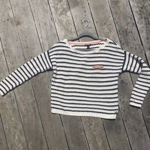 Navy & white striped sweater